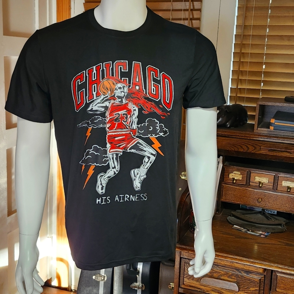 Michael Jordan "His Airness" Black and Red T-Shirt #23 Adult Size S